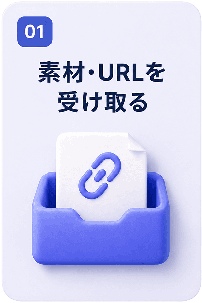ステップ1：素材・URLを受け取る